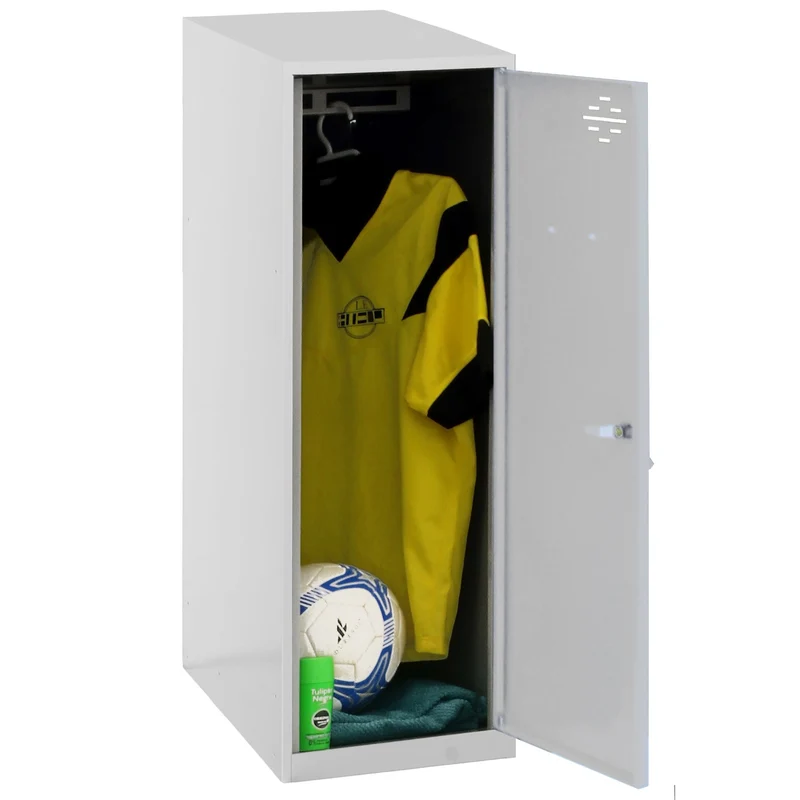 Vestiaire casier métal gris + tringle en kit - (H)915 x (L)300 x (P)500mm