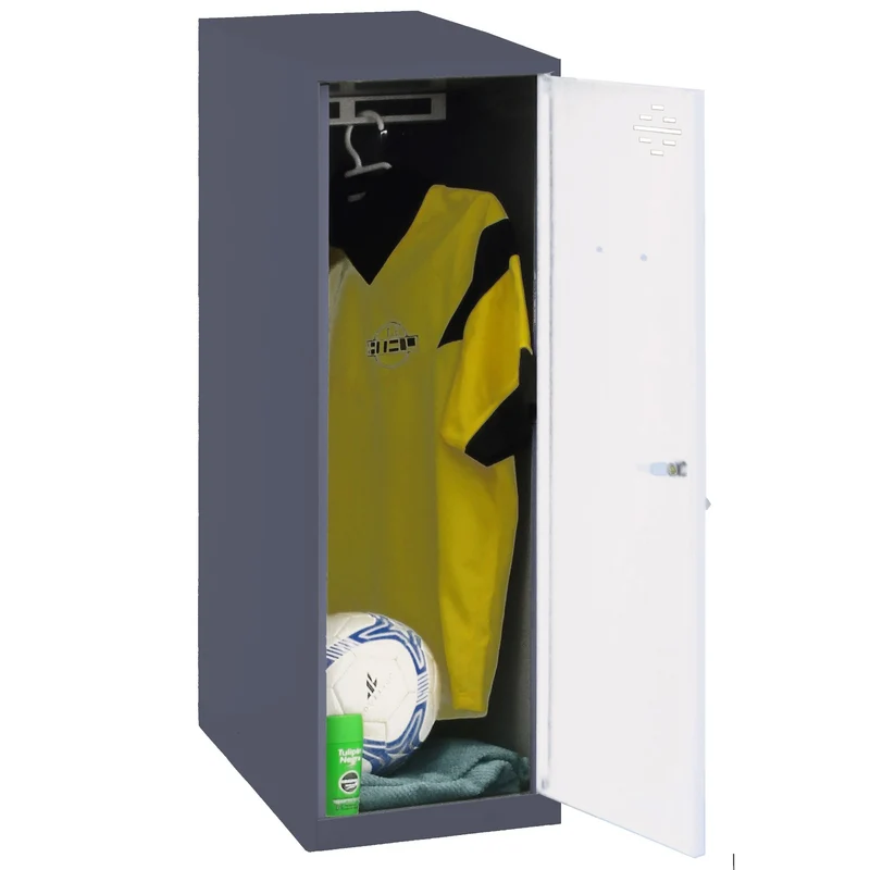 Vestiaire casier métal anthracite + tringle en kit - (H)915 x (L)300 x (P)500mm