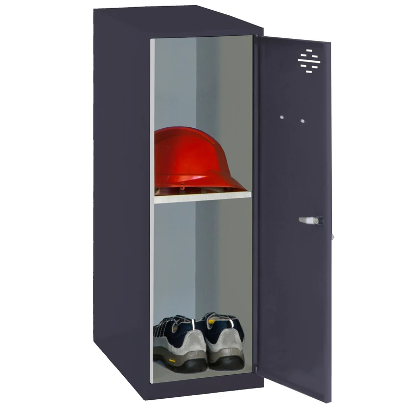 Vestiaire casier métal anthracite + tablette en kit - (H)915 x (L)300 x (P)500mm