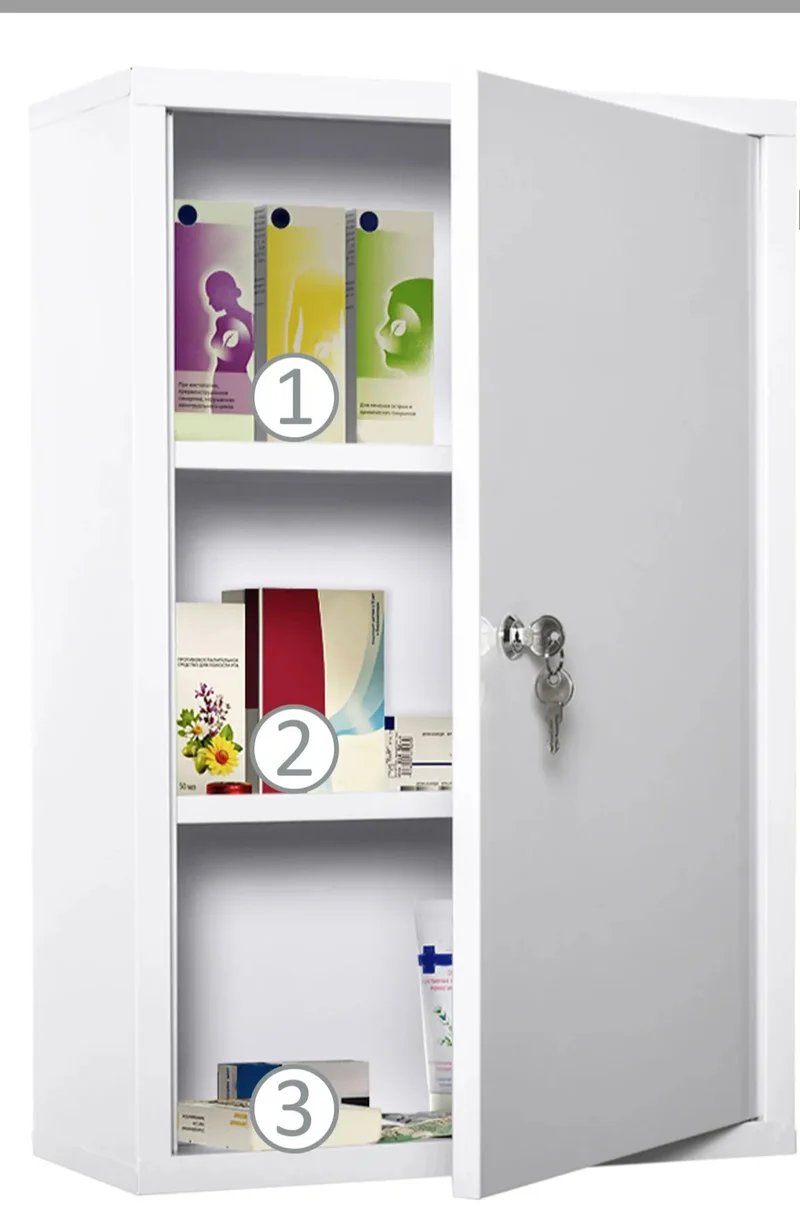 Armoire à pharmacie murale blanche fermeture sécurisée