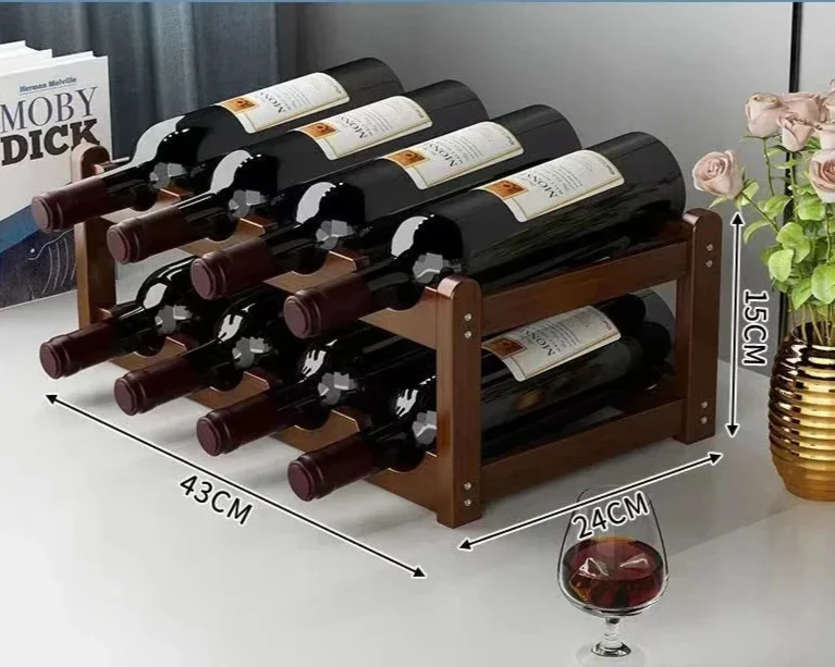 rack a bouteille de vin en bois à poser
