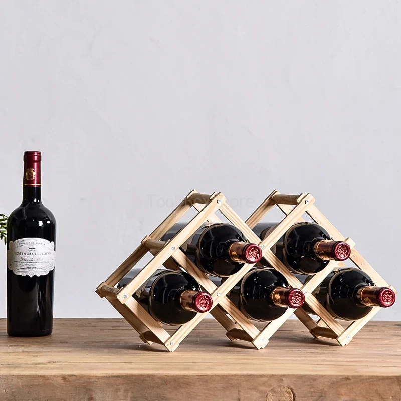 Etagère à vin en bois pliable
