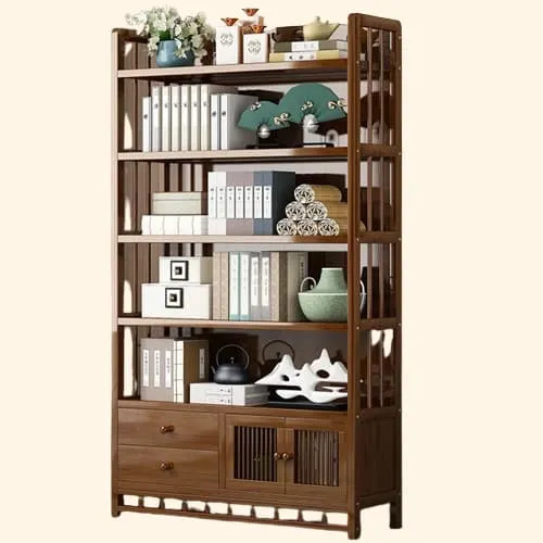 Bibliothèque bois fonçé 25cm de profondeur