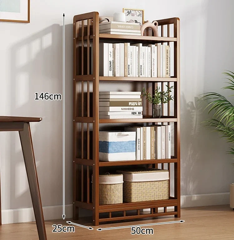 Bibliothèque bois fonçé 25cm de profondeur