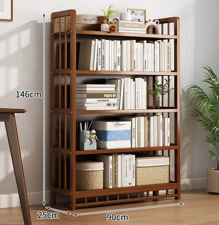 Bibliothèque bois fonçé 25cm de profondeur