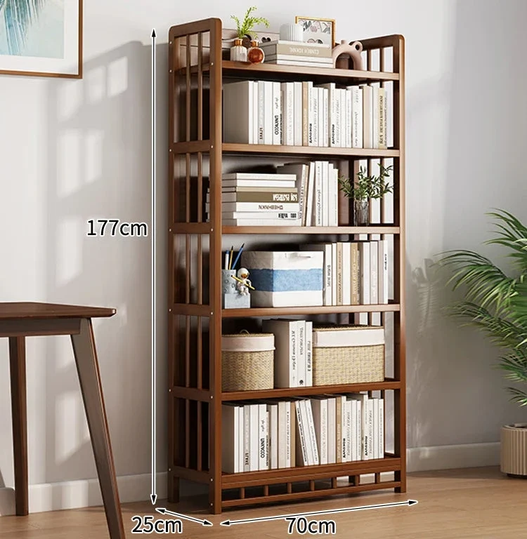 Bibliothèque bois fonçé 25cm de profondeur
