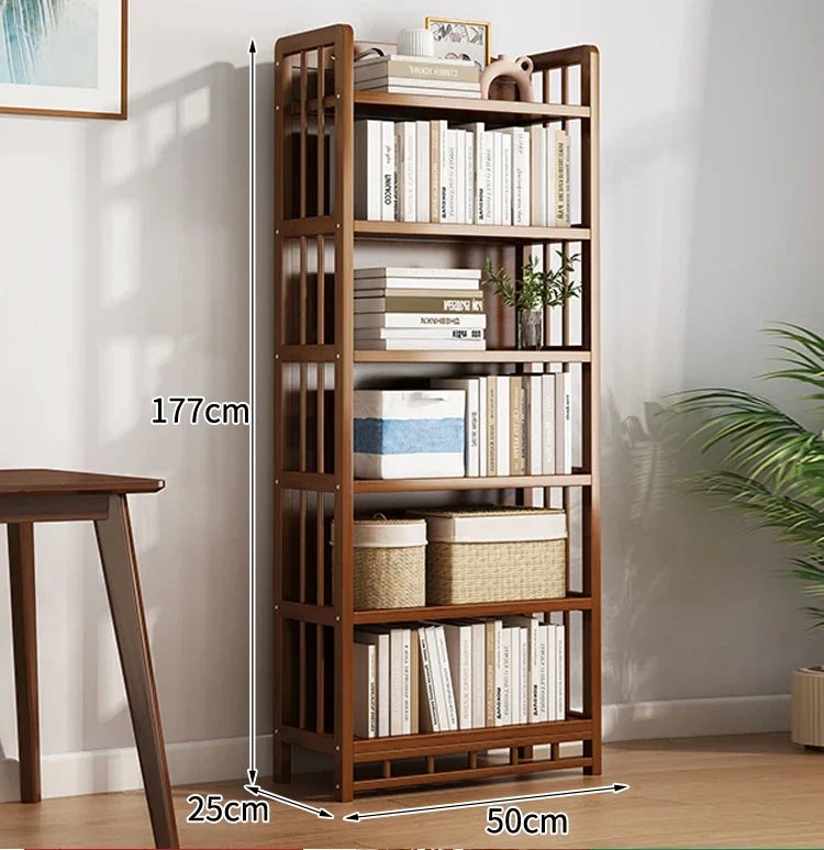Bibliothèque bois fonçé 25cm de profondeur