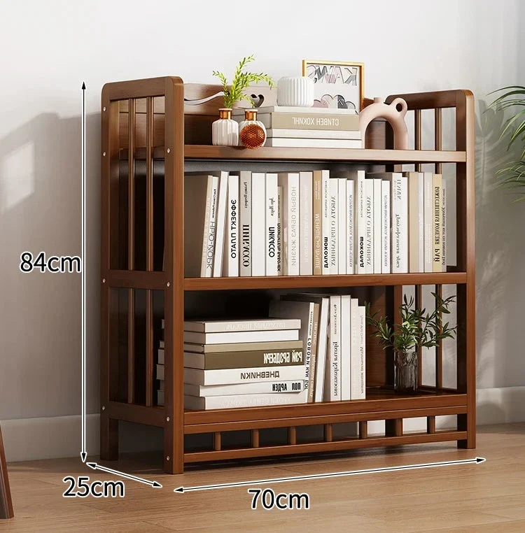 Bibliothèque bois fonçé 25cm de profondeur
