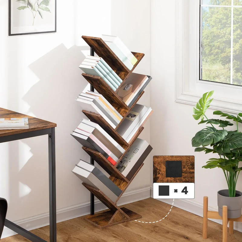 Etagère bibliothèque arbre marron verticale