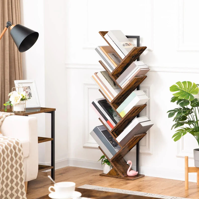 Etagère bibliothèque arbre marron verticale