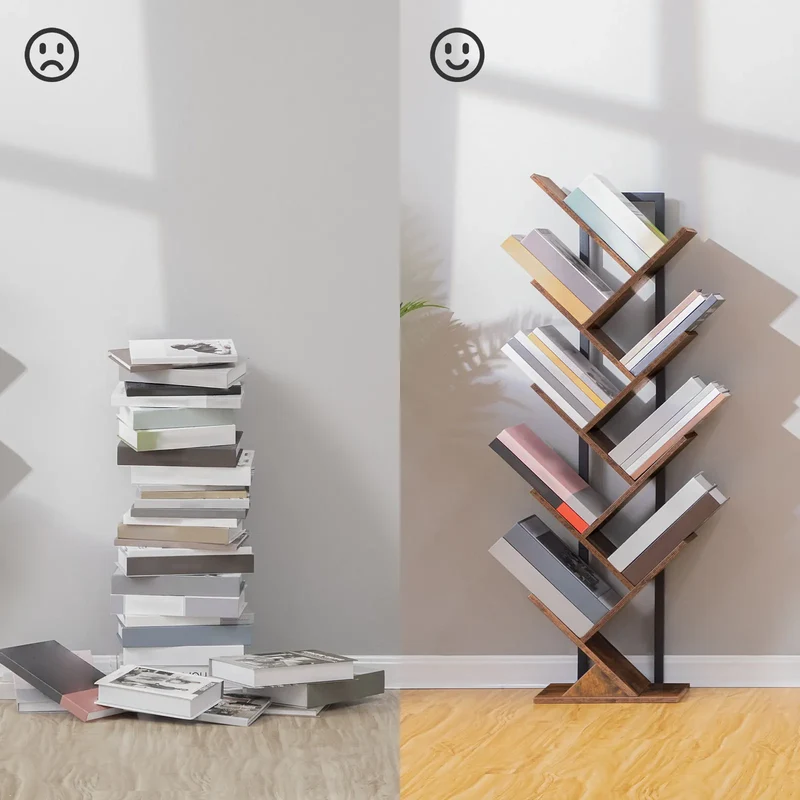 Etagère bibliothèque arbre marron verticale