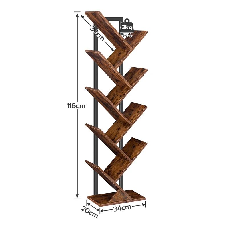 Etagère bibliothèque arbre marron verticale
