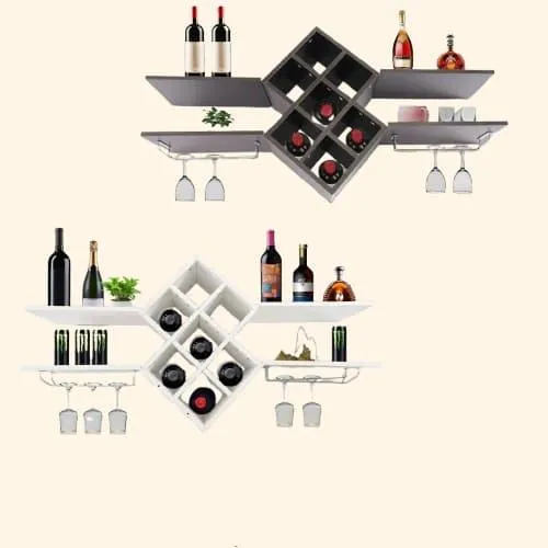 Etagère à vin murale design en bois