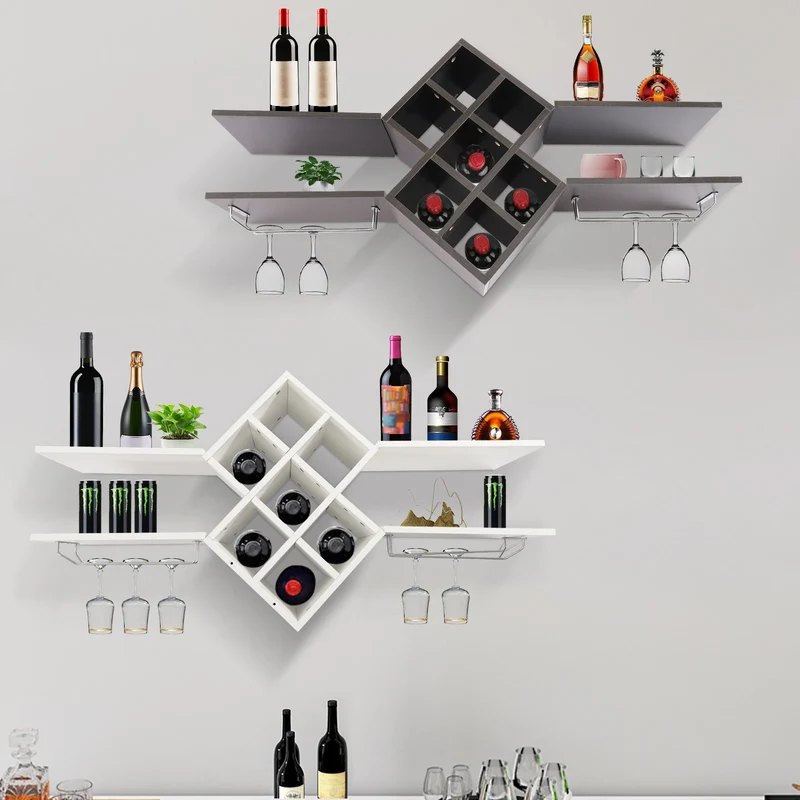Etagère à vin murale design en bois