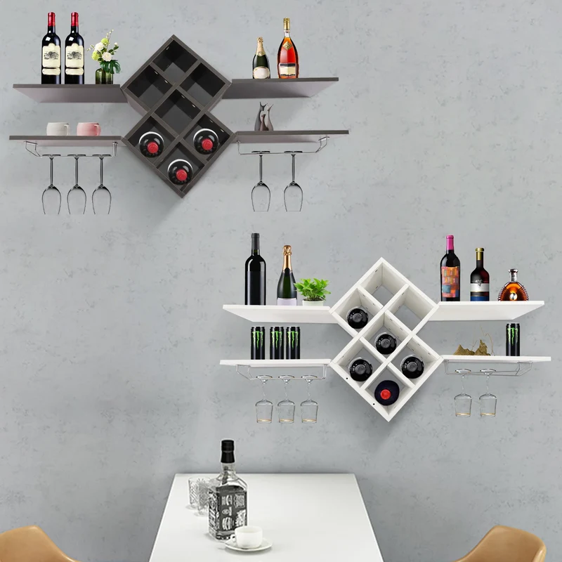 Etagère à vin murale design en bois