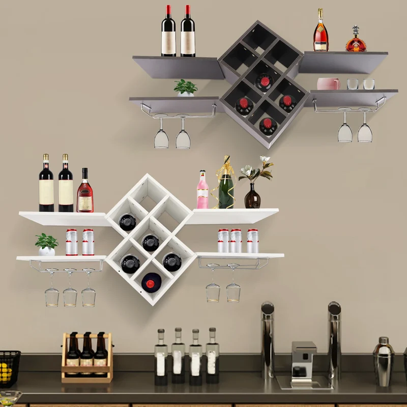 Etagère à vin murale design en bois