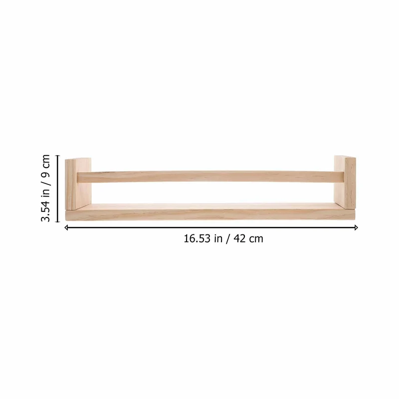 Etagère murale en bois clair avec rebord