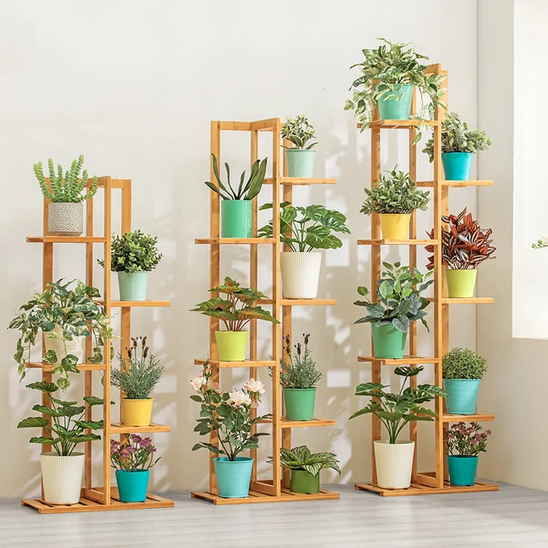 Etagère pour plante intérieur en bois multi niveaux