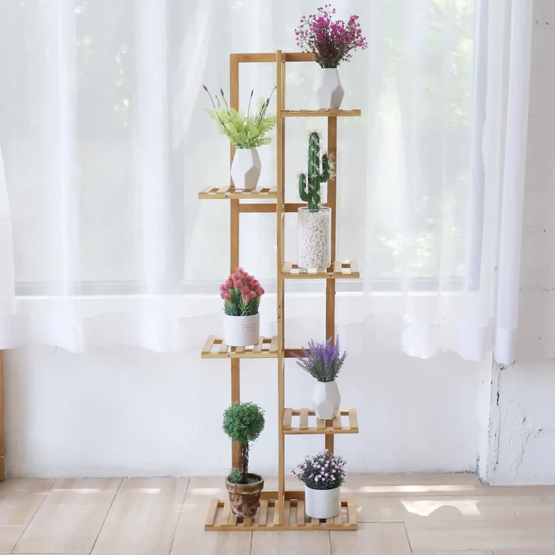 Etagère pour plante intérieur en bois multi niveaux