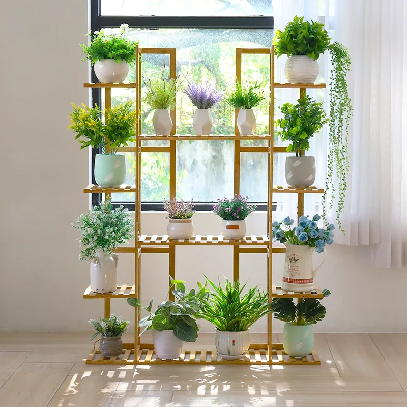 Etagère en bois multi support pour plantes