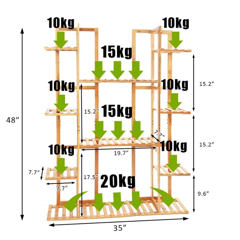 Etagère en bois multi support pour plantes