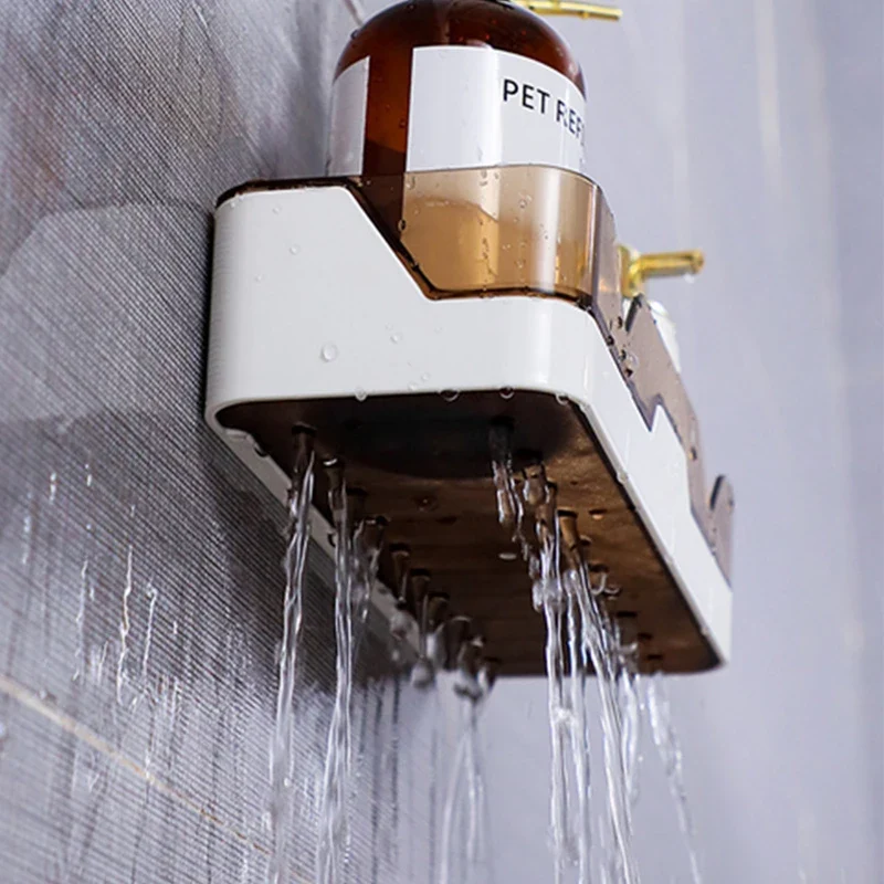 Etagère murale salle de bain plastique et plexiglas noir et blanc