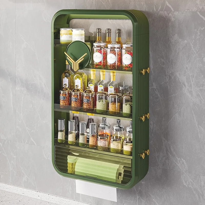 Meuble étagère haut pour salle de bain plexiglas à rangement multiples