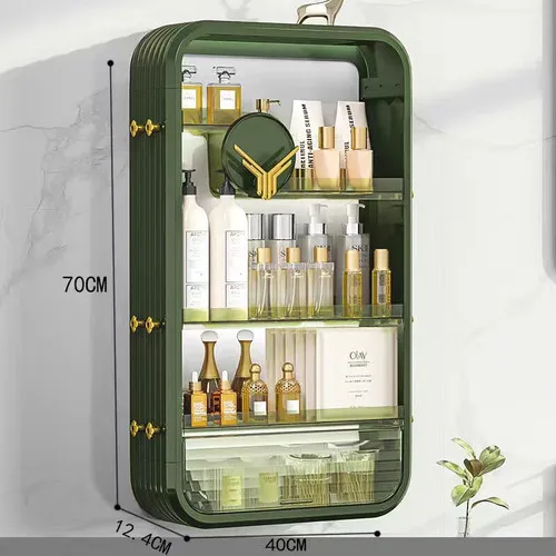 Meuble étagère haut pour salle de bain plexiglas à rangement multiples