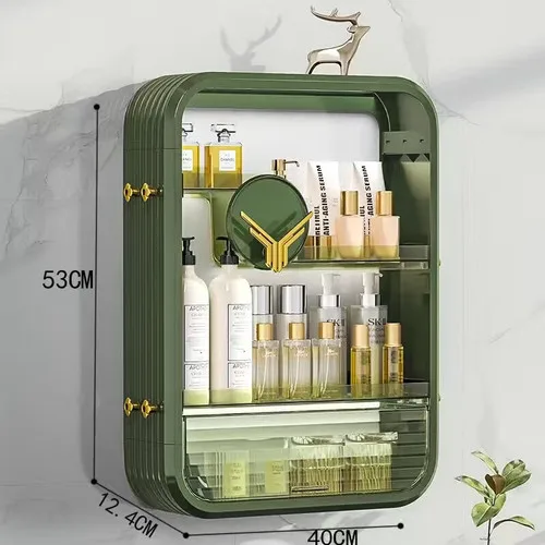 Meuble étagère haut pour salle de bain plexiglas à rangement multiples