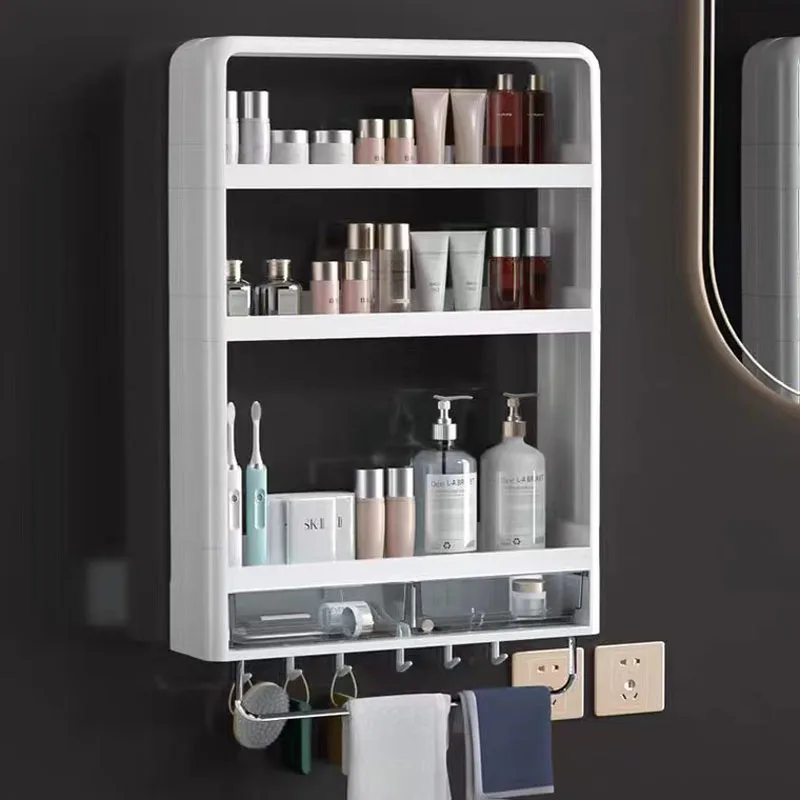 Meuble haut salle de bain mural avec rangement intégrés