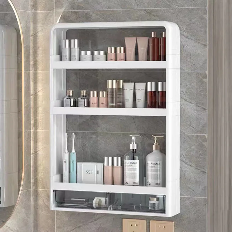 Meuble haut salle de bain mural avec rangement intégrés