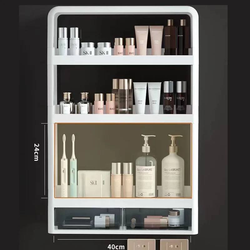 Meuble haut salle de bain mural avec rangement intégrés