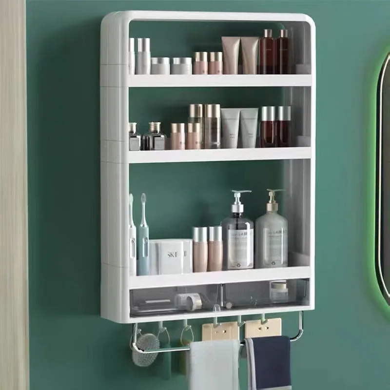 Meuble haut salle de bain mural avec rangement intégrés