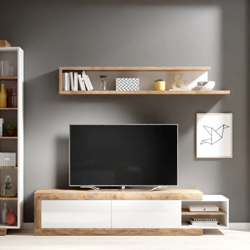 Etagère murale Azior Blanc et Bois