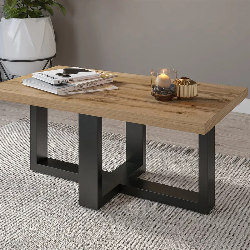 Table basse rectangle Ezgui Bois et Noir