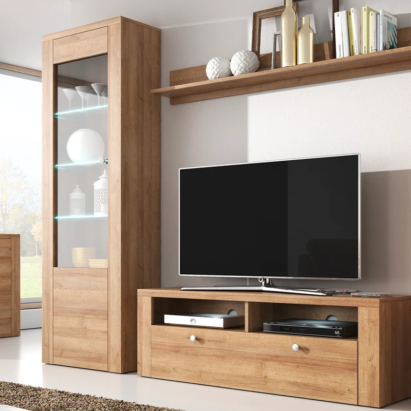Meuble TV 1 porte 140 cm Amaury Bois
