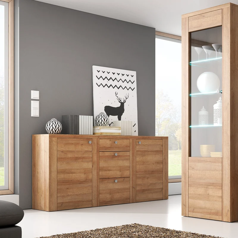 Buffet 2 portes 3 tiroirs Amaury Bois
