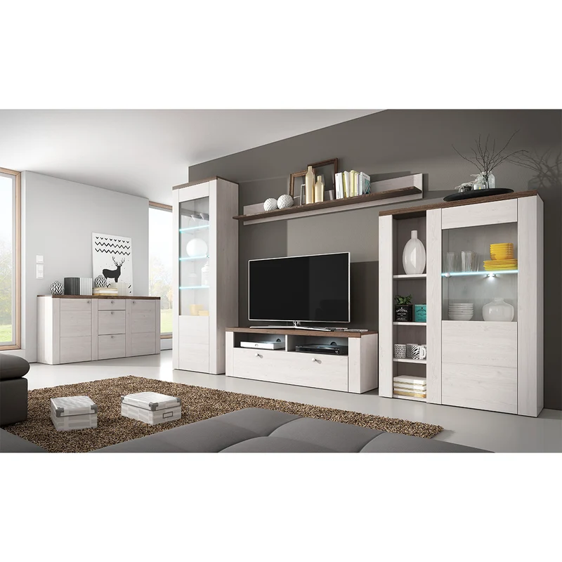 Buffet 2 portes 3 tiroirs Amaury Bois Blanc