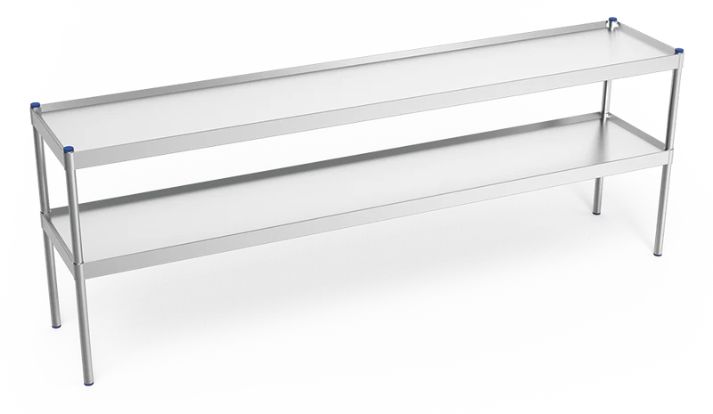 Étagère inox à poser sur table avec 2 niveaux