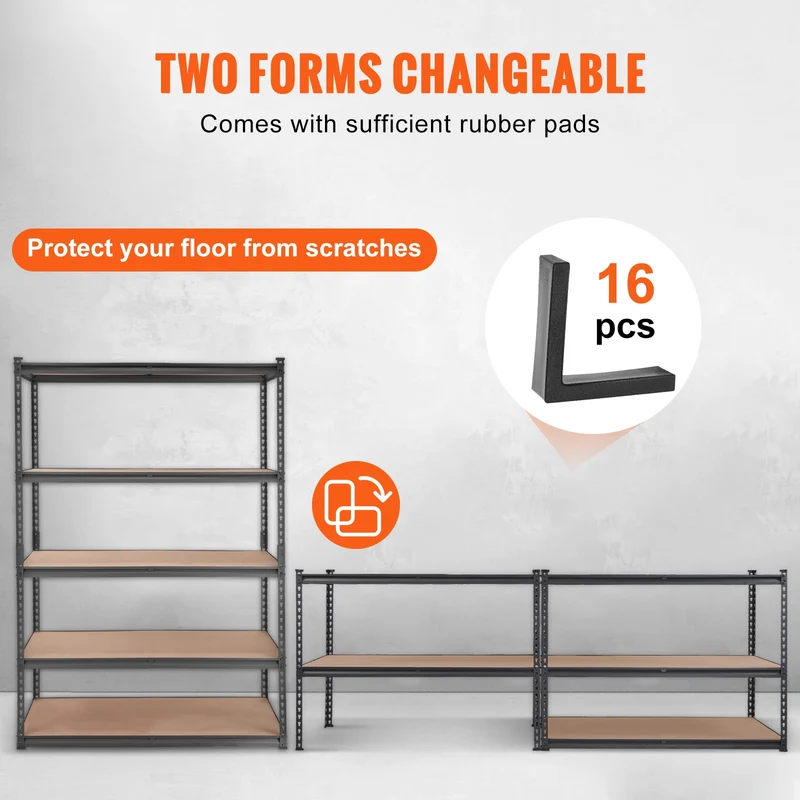 Etagère de rangement modulable 5 niveaux métal et bois