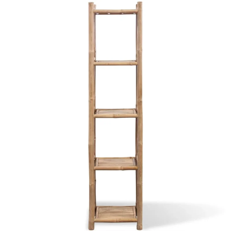 Etagère colonne 5 niveaux en bambou