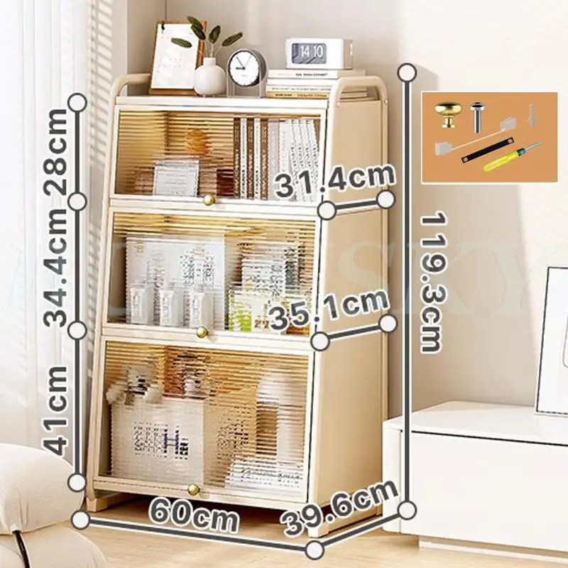 Meuble salle de bain de rangement blanc avec façade plexiglas