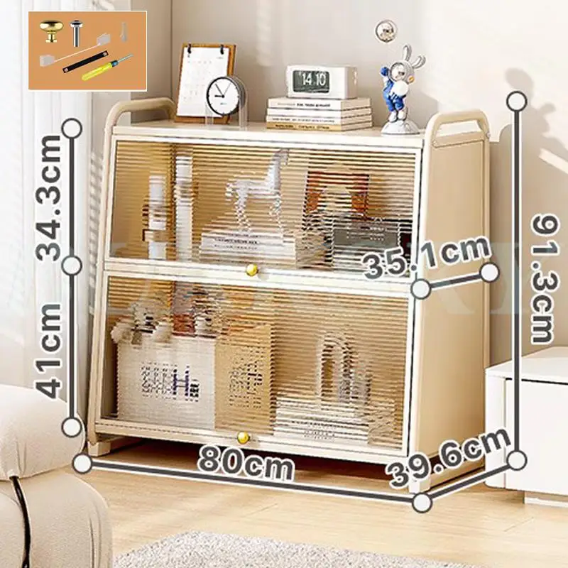 Meuble salle de bain de rangement blanc avec façade plexiglas