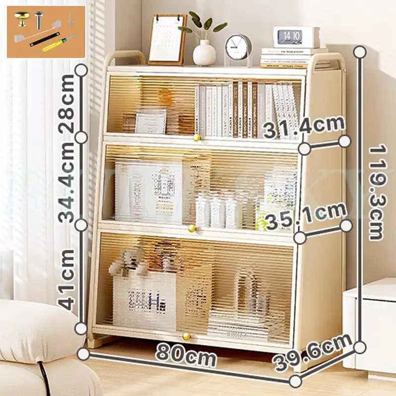 Meuble salle de bain de rangement blanc avec façade plexiglas