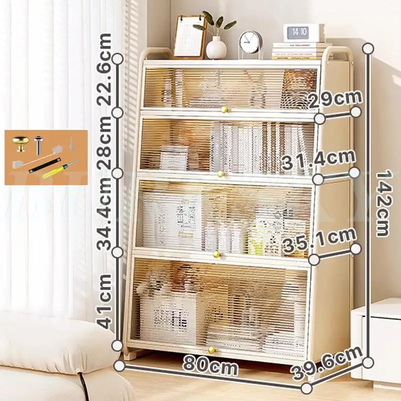 Meuble salle de bain de rangement blanc avec façade plexiglas