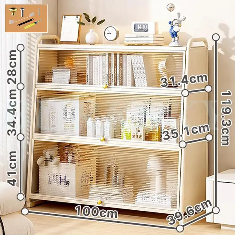 Meuble salle de bain de rangement blanc avec façade plexiglas
