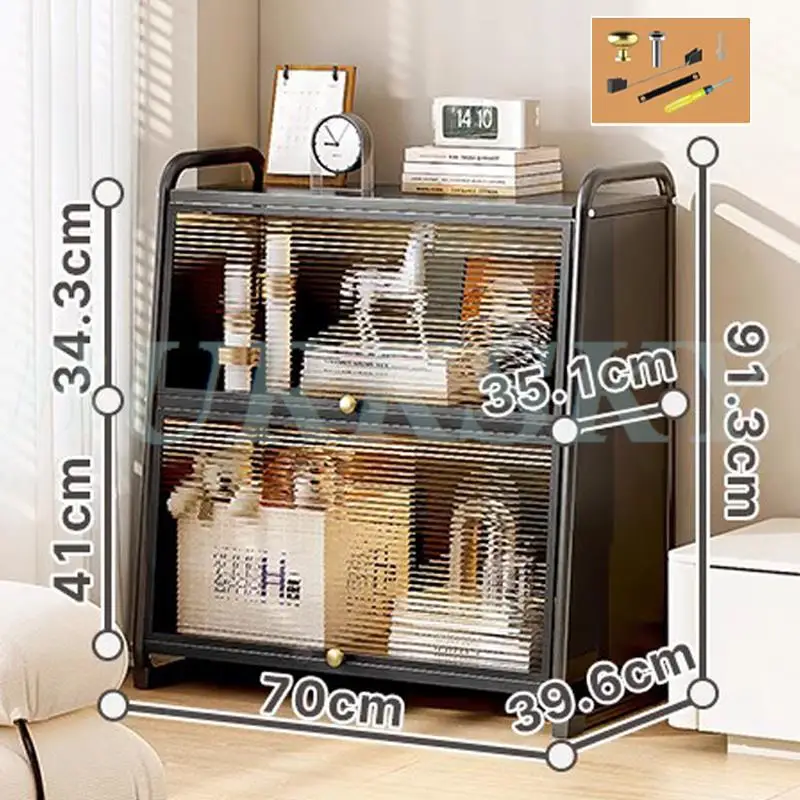 Meuble salle de bain de rangement blanc avec façade plexiglas
