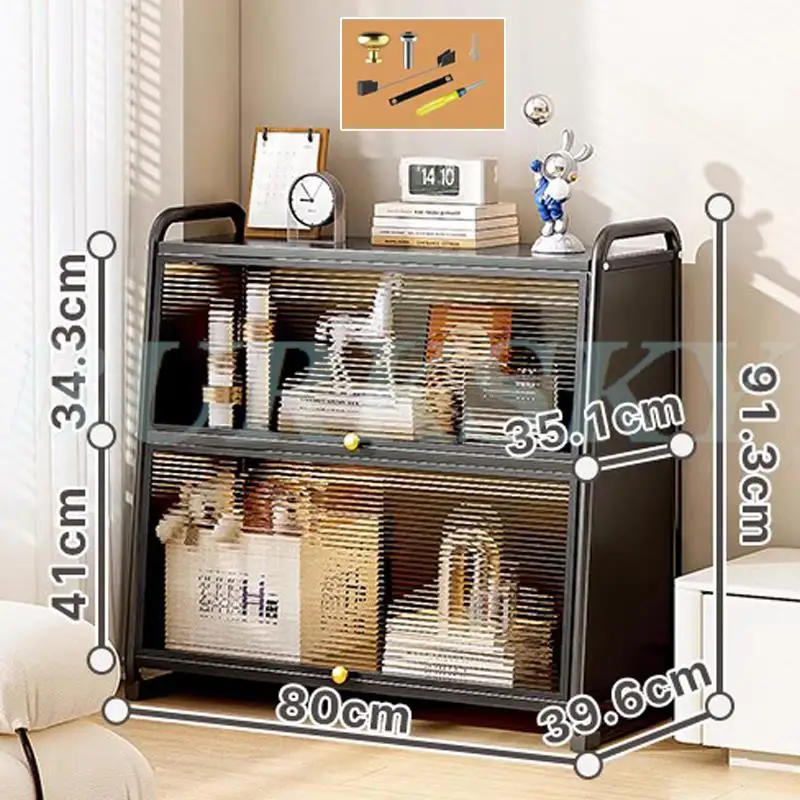 Meuble salle de bain de rangement blanc avec façade plexiglas