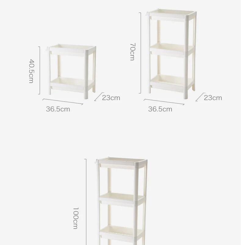 Etagère cuisine sur pied en plastique blanc