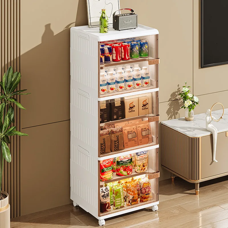 Cube de rangement modulable en plastique blanc avec porte transparente fumée